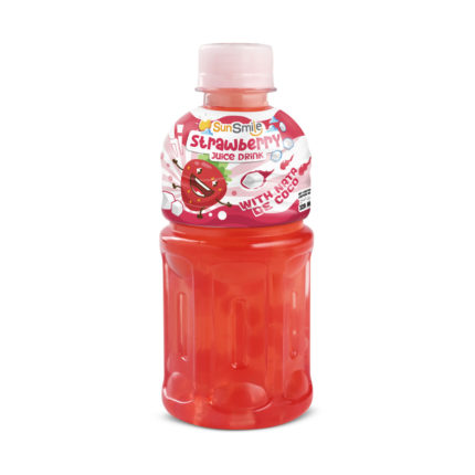 NFC Strawberry Juice With Nata De Coco Chewy Jelly, 10.82 Fl Oz (320Ml) Bottle
